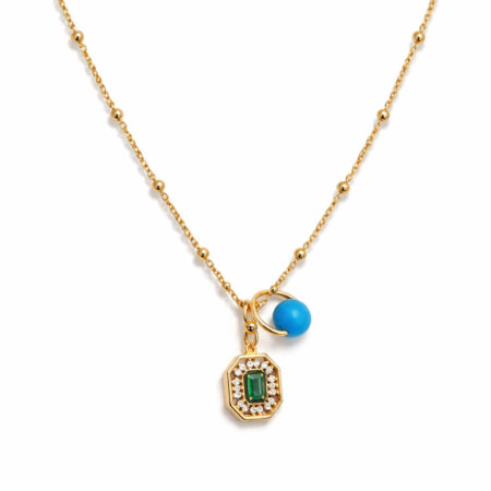 Blue Charm Gold Necklace